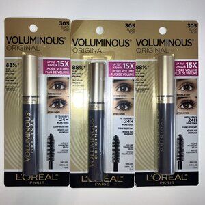 L'Oreal Voluminous 3pcs Original Volume Building Mascara - 305 Black Noir. New